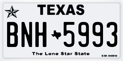 TX license plate BNH5993