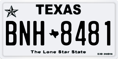 TX license plate BNH8481