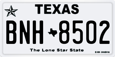 TX license plate BNH8502