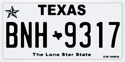 TX license plate BNH9317