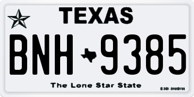 TX license plate BNH9385