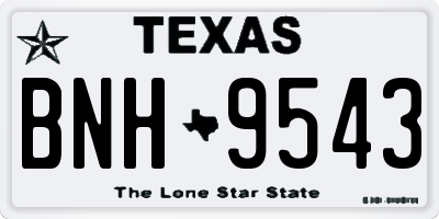 TX license plate BNH9543