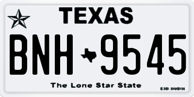 TX license plate BNH9545