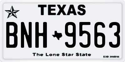 TX license plate BNH9563