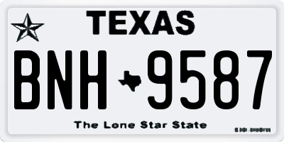 TX license plate BNH9587