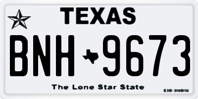 TX license plate BNH9673