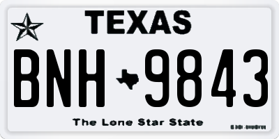 TX license plate BNH9843