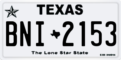 TX license plate BNI2153