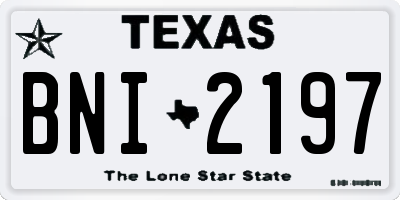 TX license plate BNI2197