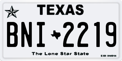 TX license plate BNI2219