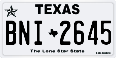 TX license plate BNI2645