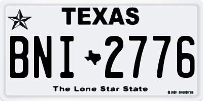 TX license plate BNI2776