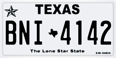 TX license plate BNI4142