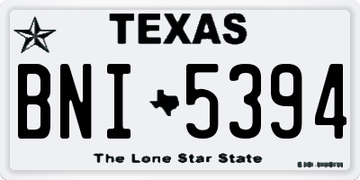 TX license plate BNI5394