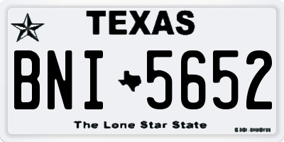 TX license plate BNI5652