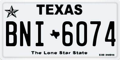 TX license plate BNI6074