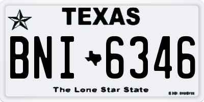 TX license plate BNI6346