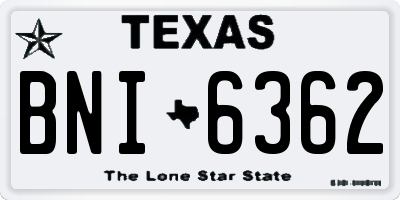 TX license plate BNI6362