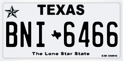 TX license plate BNI6466