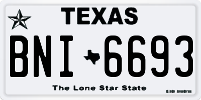 TX license plate BNI6693