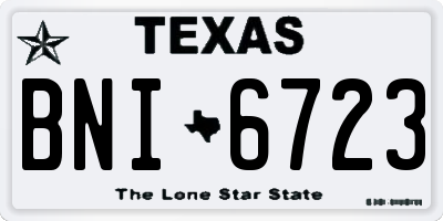 TX license plate BNI6723