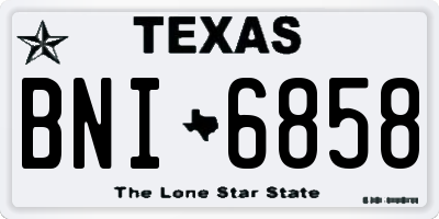 TX license plate BNI6858