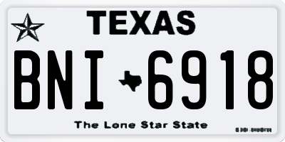TX license plate BNI6918
