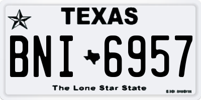TX license plate BNI6957