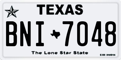 TX license plate BNI7048