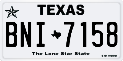 TX license plate BNI7158