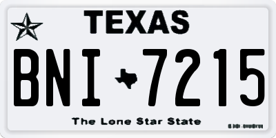 TX license plate BNI7215