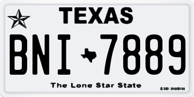 TX license plate BNI7889