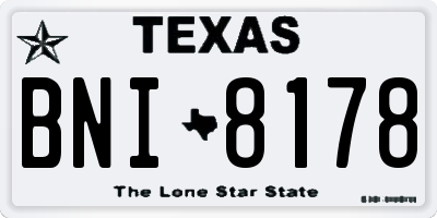 TX license plate BNI8178