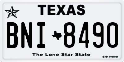 TX license plate BNI8490