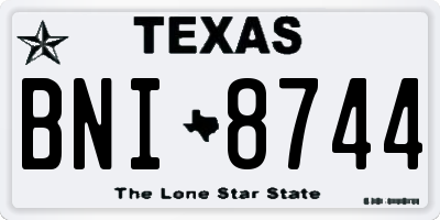 TX license plate BNI8744