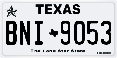 TX license plate BNI9053