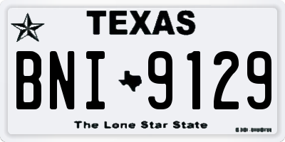 TX license plate BNI9129