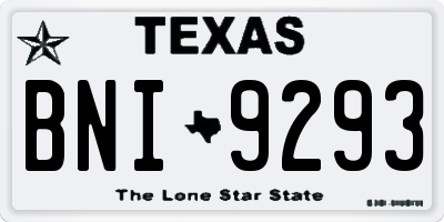 TX license plate BNI9293