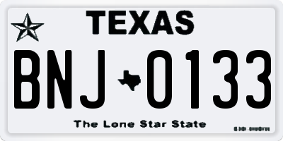 TX license plate BNJ0133