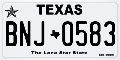 TX license plate BNJ0583