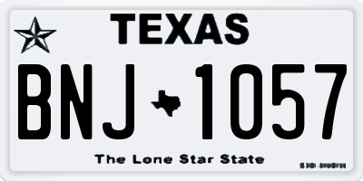 TX license plate BNJ1057