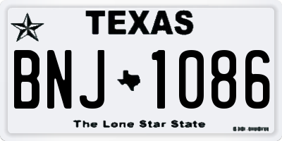 TX license plate BNJ1086