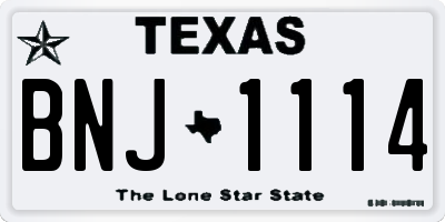TX license plate BNJ1114