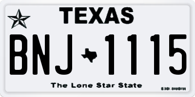 TX license plate BNJ1115