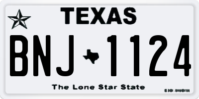 TX license plate BNJ1124