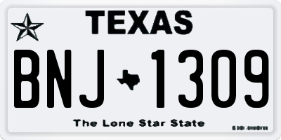TX license plate BNJ1309