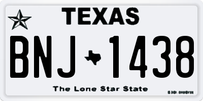 TX license plate BNJ1438