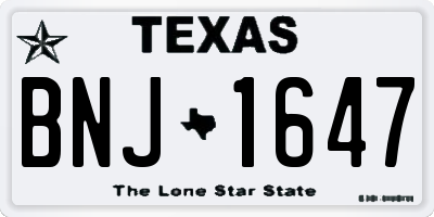 TX license plate BNJ1647