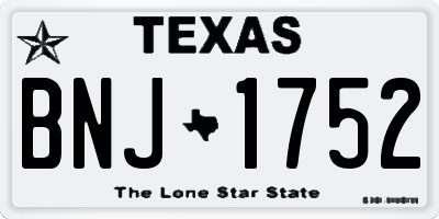 TX license plate BNJ1752