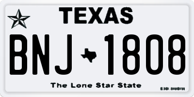 TX license plate BNJ1808